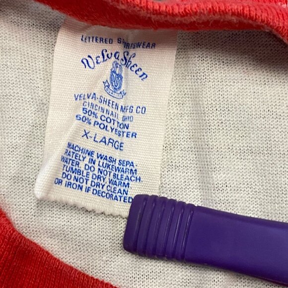 Vintage Shiner Premium Beer Tshirt 70s XL Ringer Tee Texas Velva Sheen Paper Tag - Picture 5 of 8